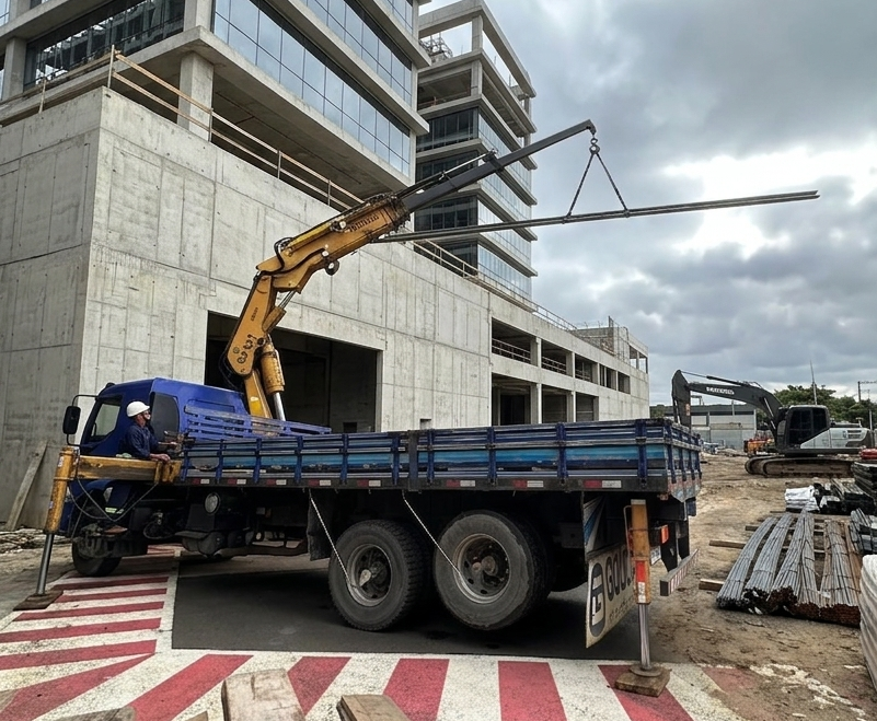 Transporte de equipamento com Munck